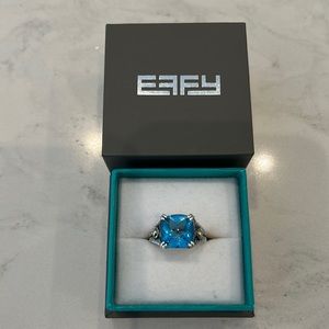 Effy Blue Topaz Sterling Silver and 18ct Gold Ring